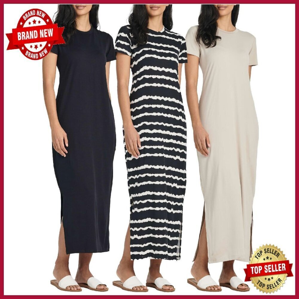 3 Pack Women's Casual Short Sleeve Maxi Dress with Slit